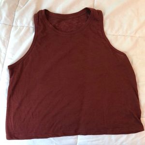 Burgundy crop tank top